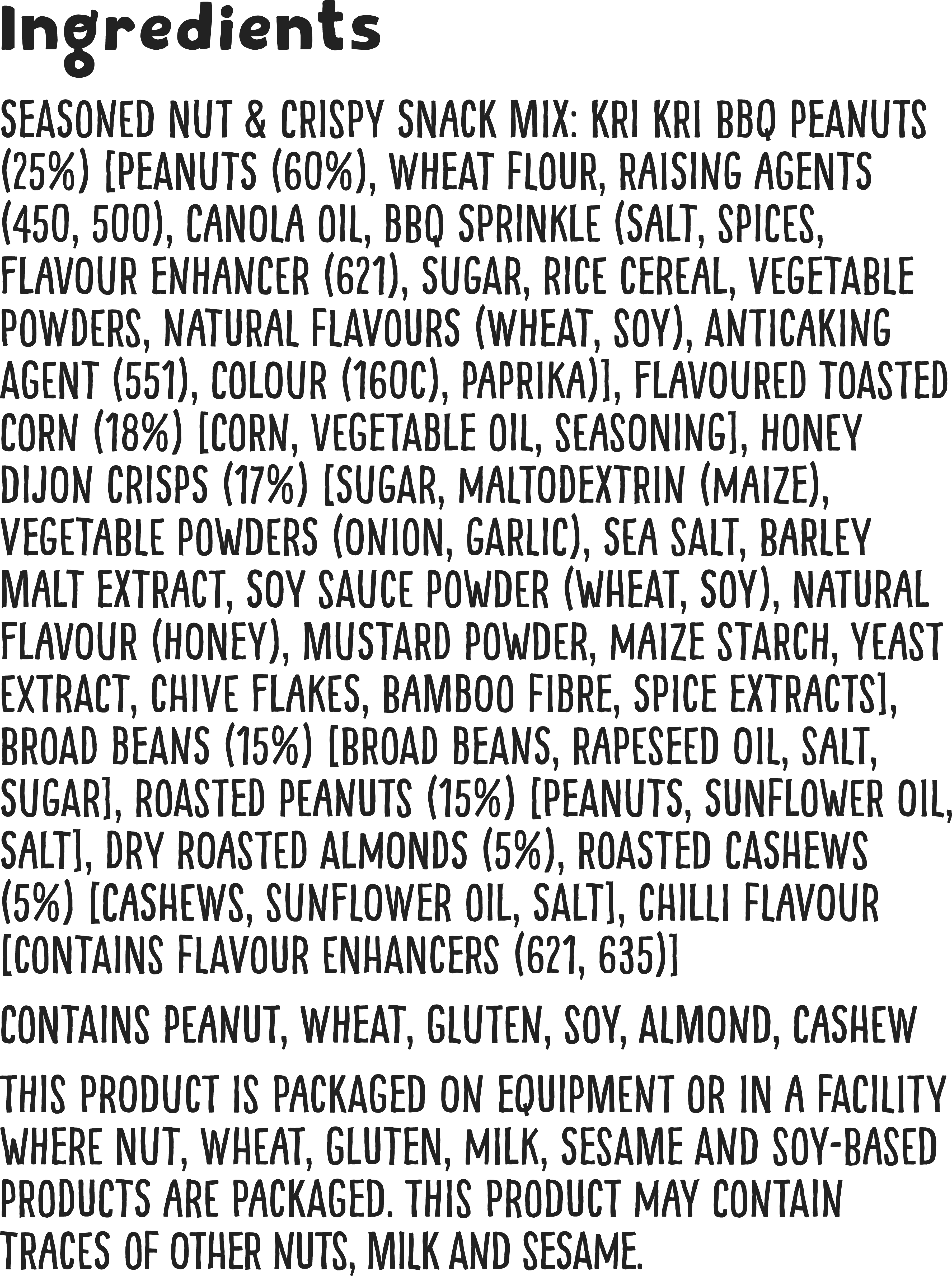 BY BBQ 150g Ingredients