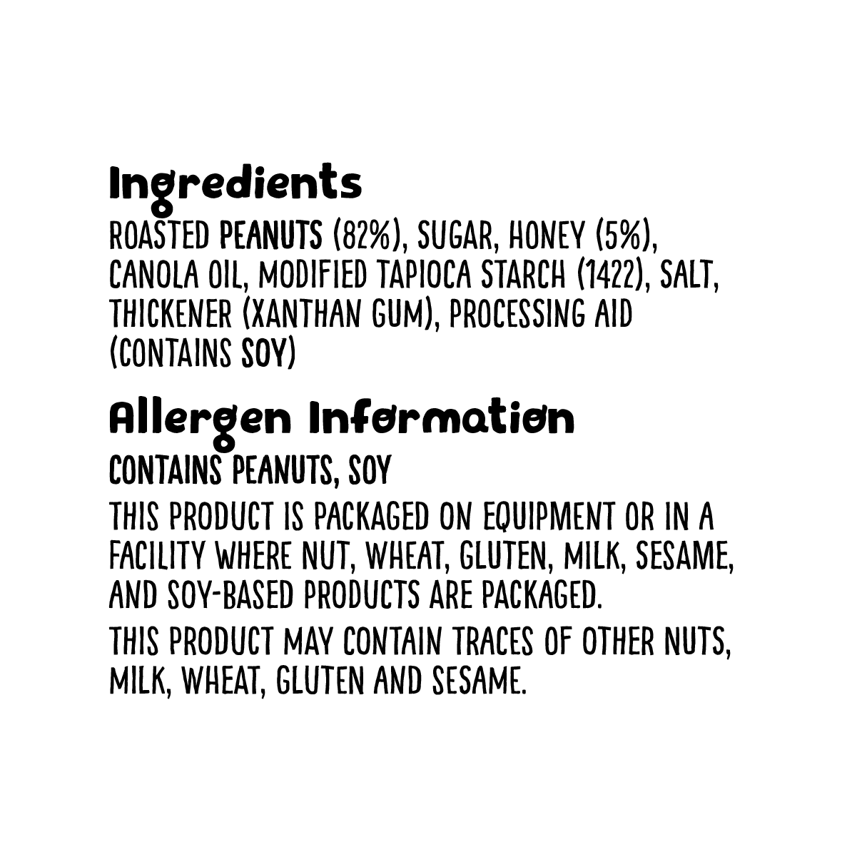 Grz honeyroasted+salted peanuts 570g ingredients