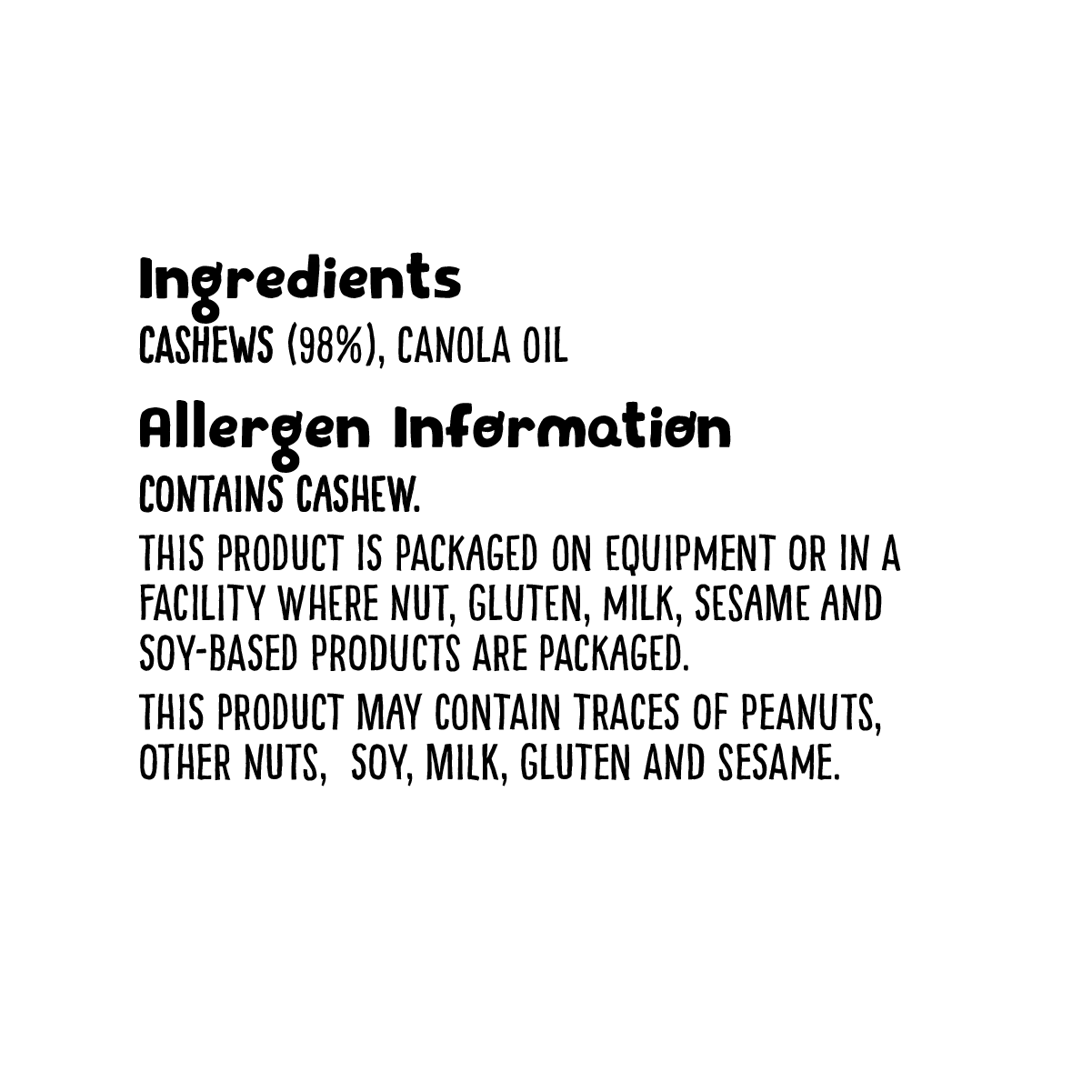 Roasted Unsalted Cashews - 500g - Image 3