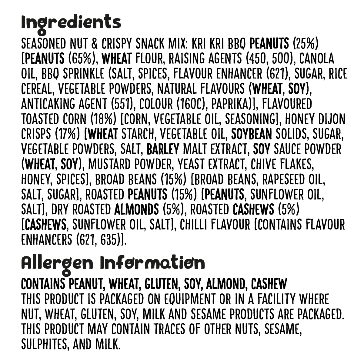 Grz nipingredients grz craftyblends 5x25g ingredients