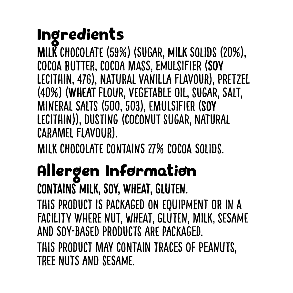 Grz nip+ingredients grz skinnydippedpretzels saltedcarmelmilkchoc 120g ingredients