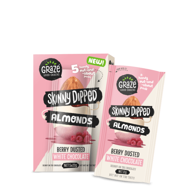 Multi-pack - Skinny Dipped Almonds Berry Dusted White Chocolate - 5 x 22g