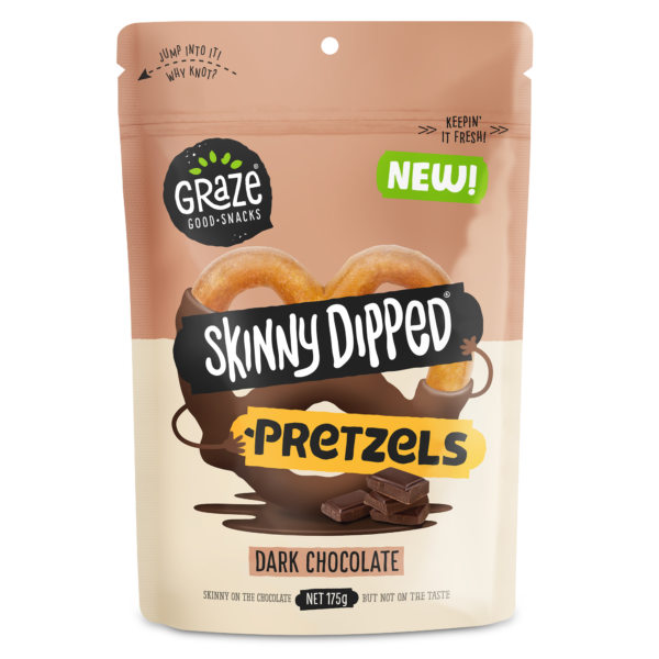 NEW Skinny Dipped Pretzels Dark Chocolate - 175g