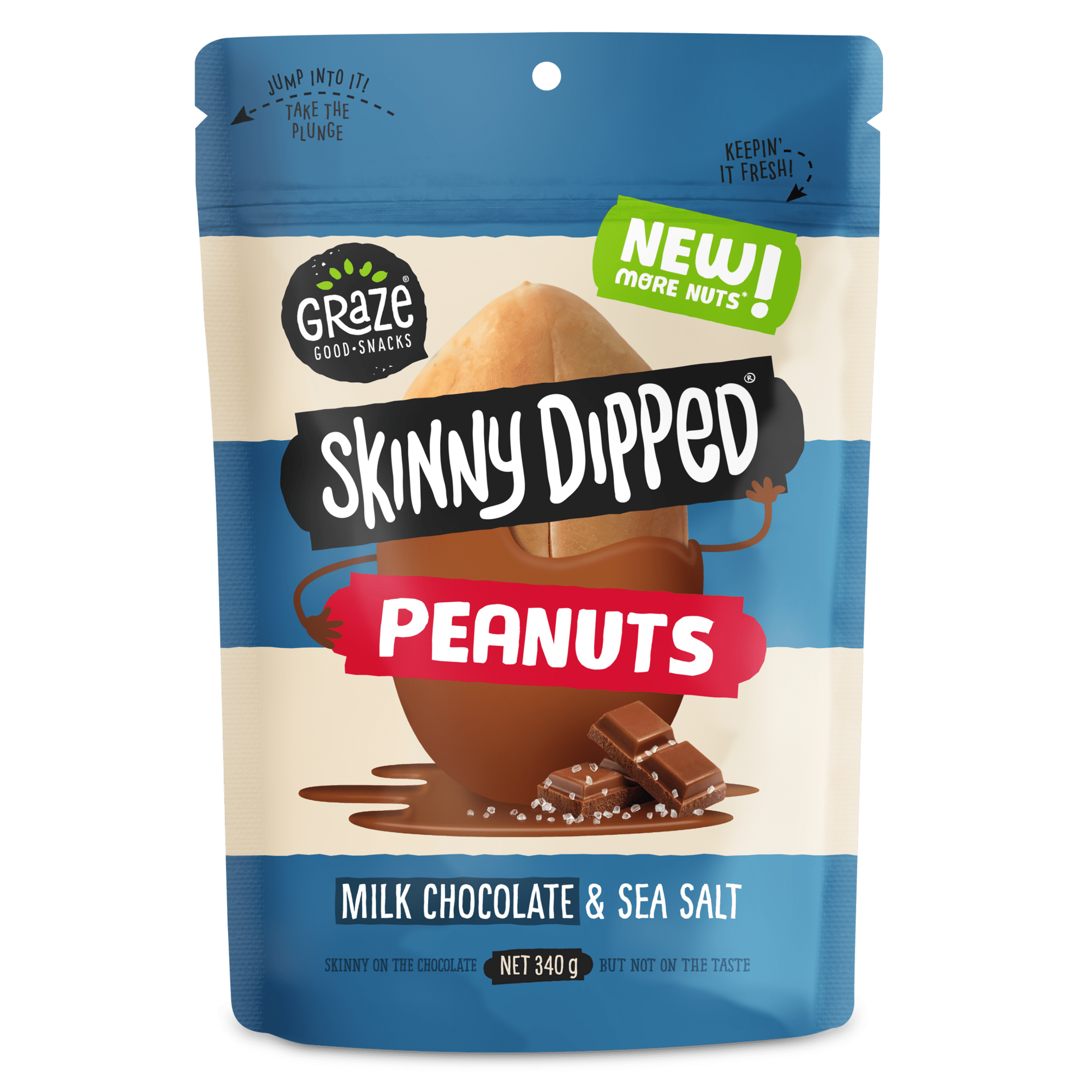 Grz Skinnydippedpeanuts Milkchoc+seasalt 340g New! Photoillustration