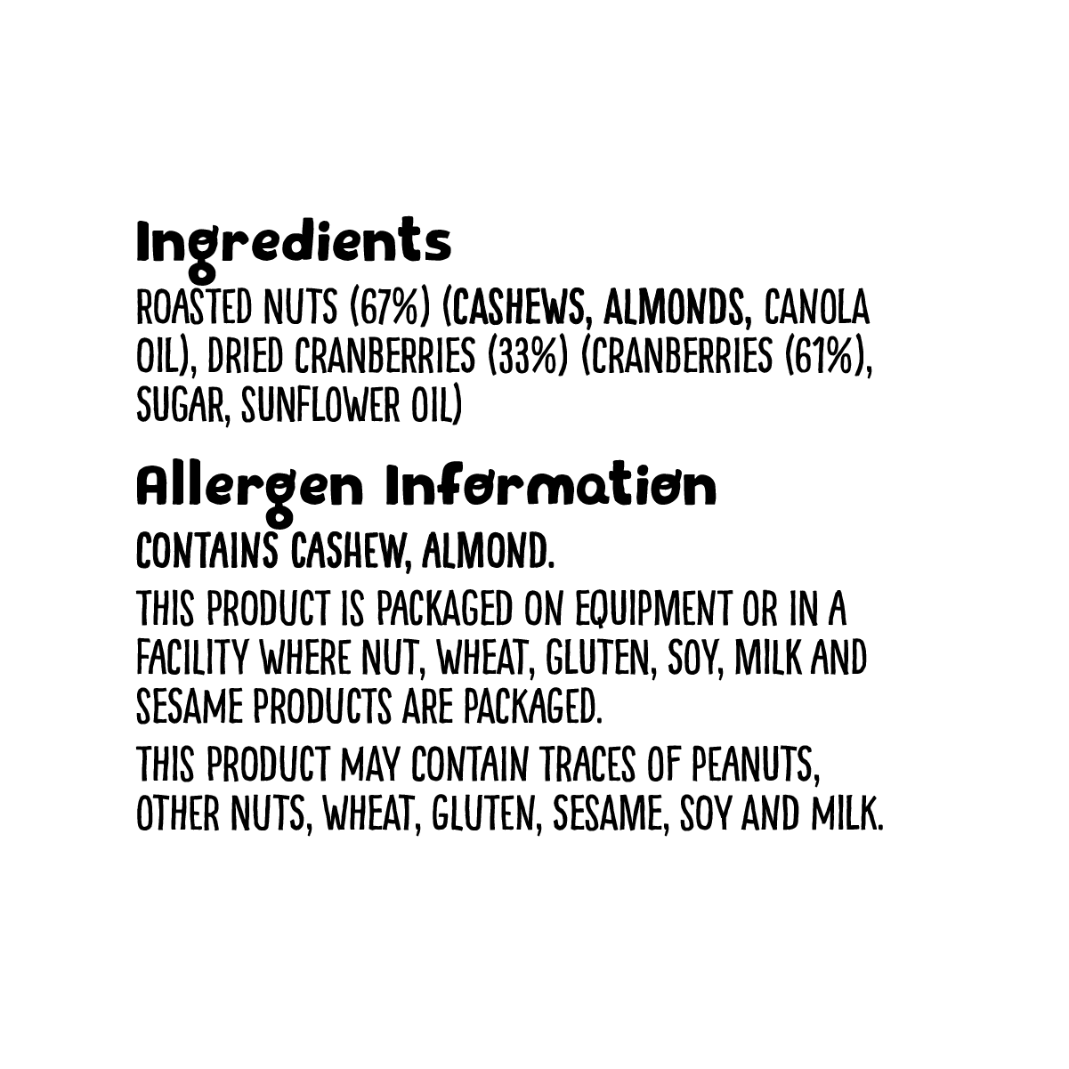 Grz Grab N Go Cranberrynutmedley 180g Ingredients