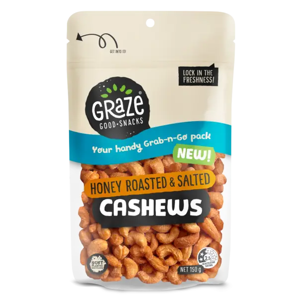 Grz Grab N Go Honeyroasted & Salted Cashews 150g 2024