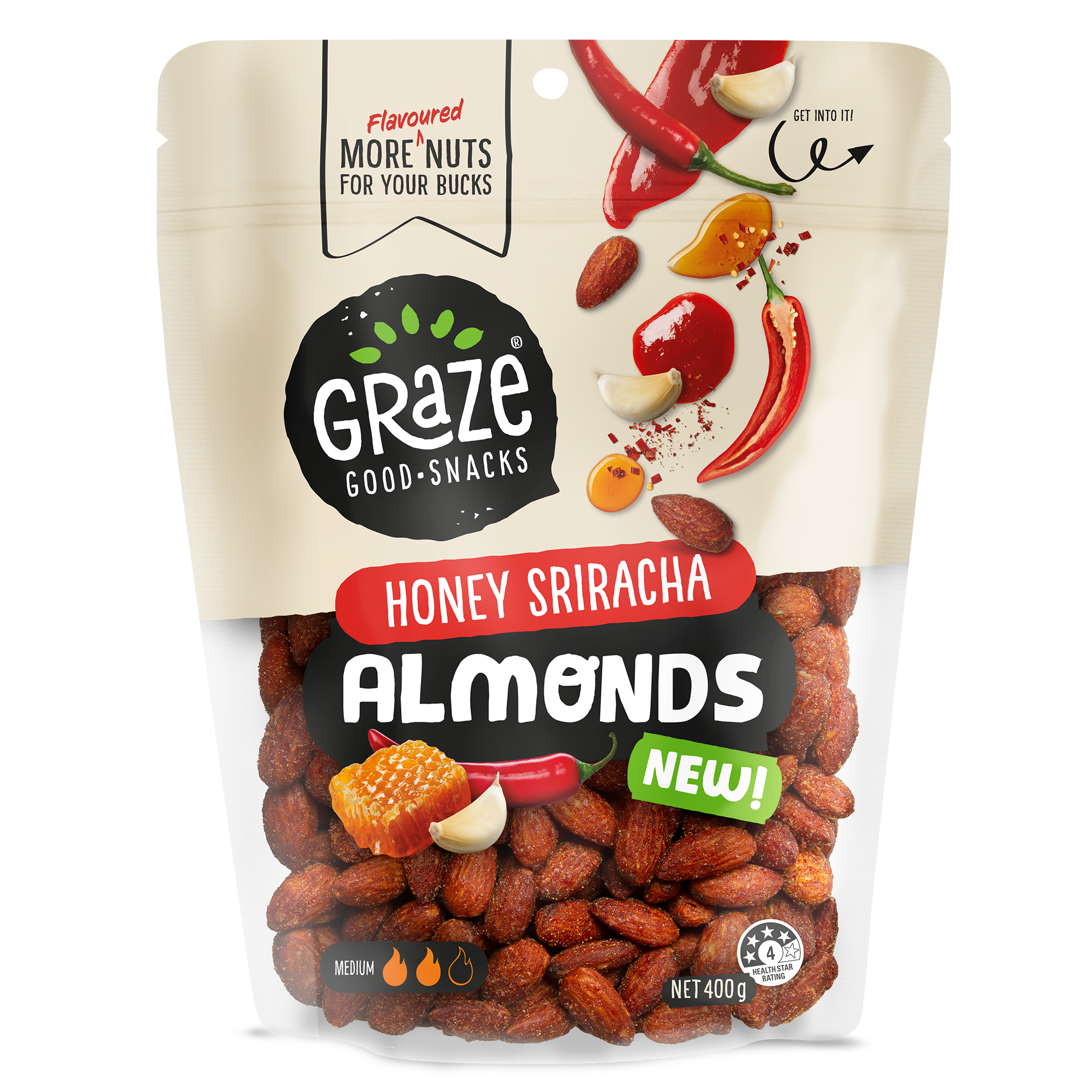 Grz honeysriracha peanuts 400g packrender