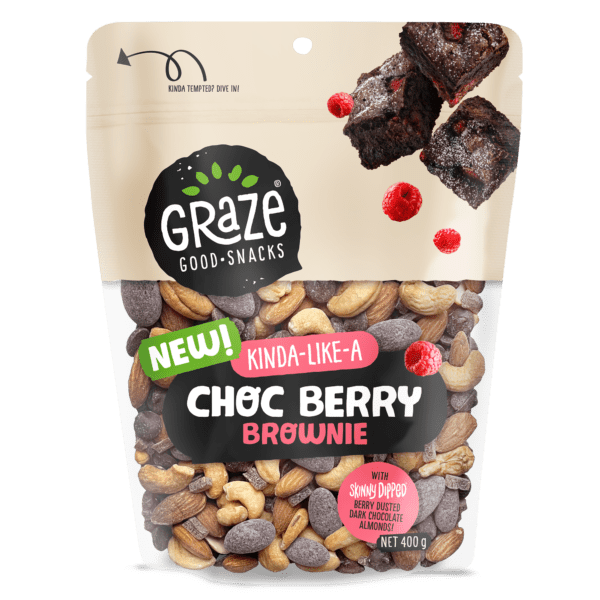 NEW Graze KINDA-LIKE-A Choc Berry Brownie - 400g