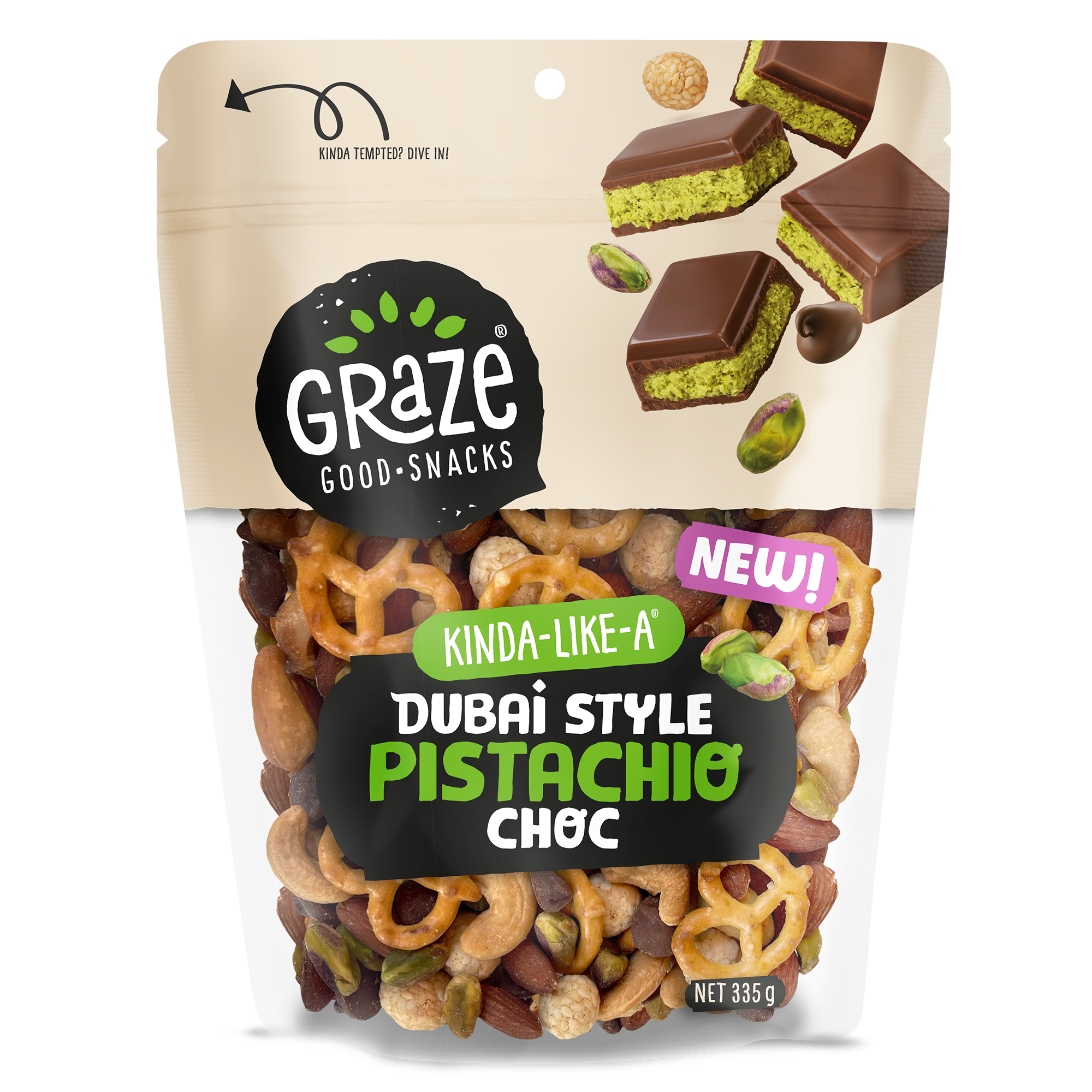 GRZ KindaLikes DubaiPistachioChocMix 335g PackRender