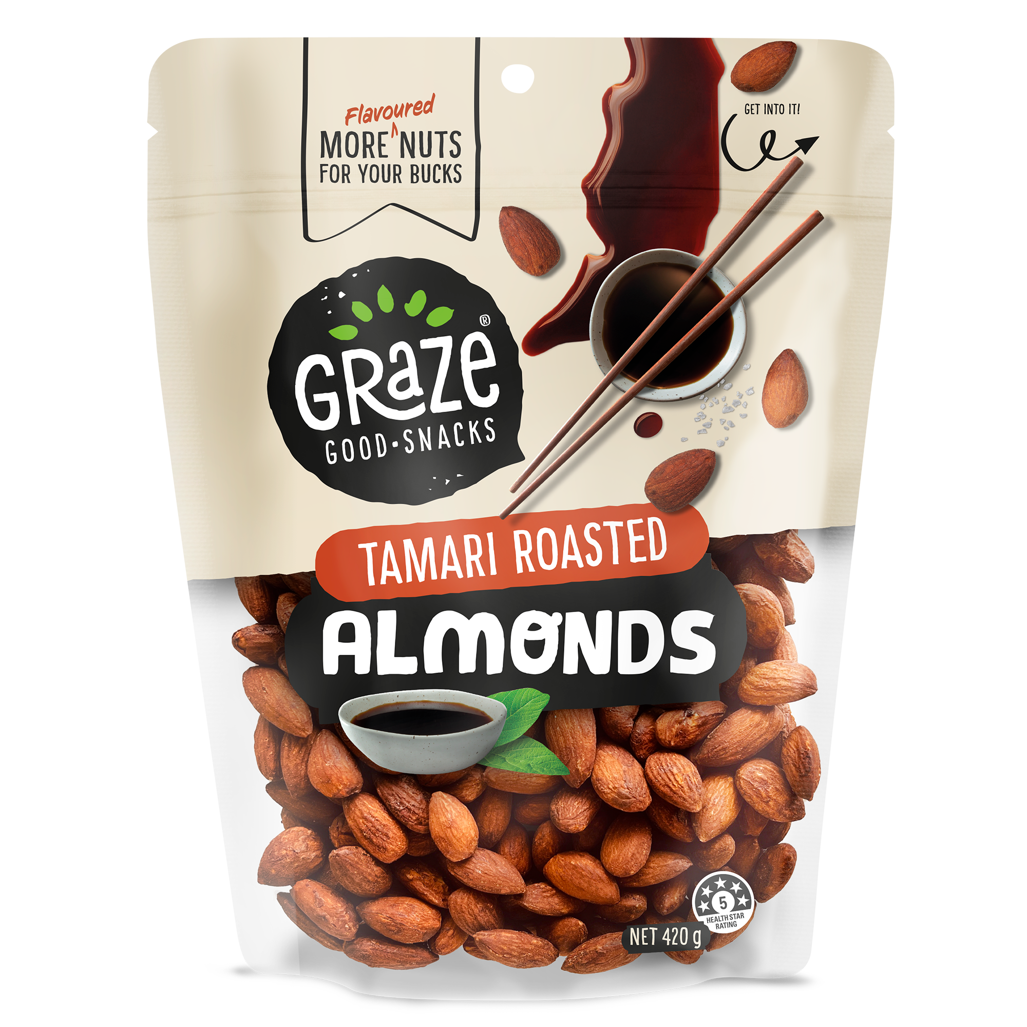 GRZ TamariRoasted Almonds 420g PackRender NonNew FOP