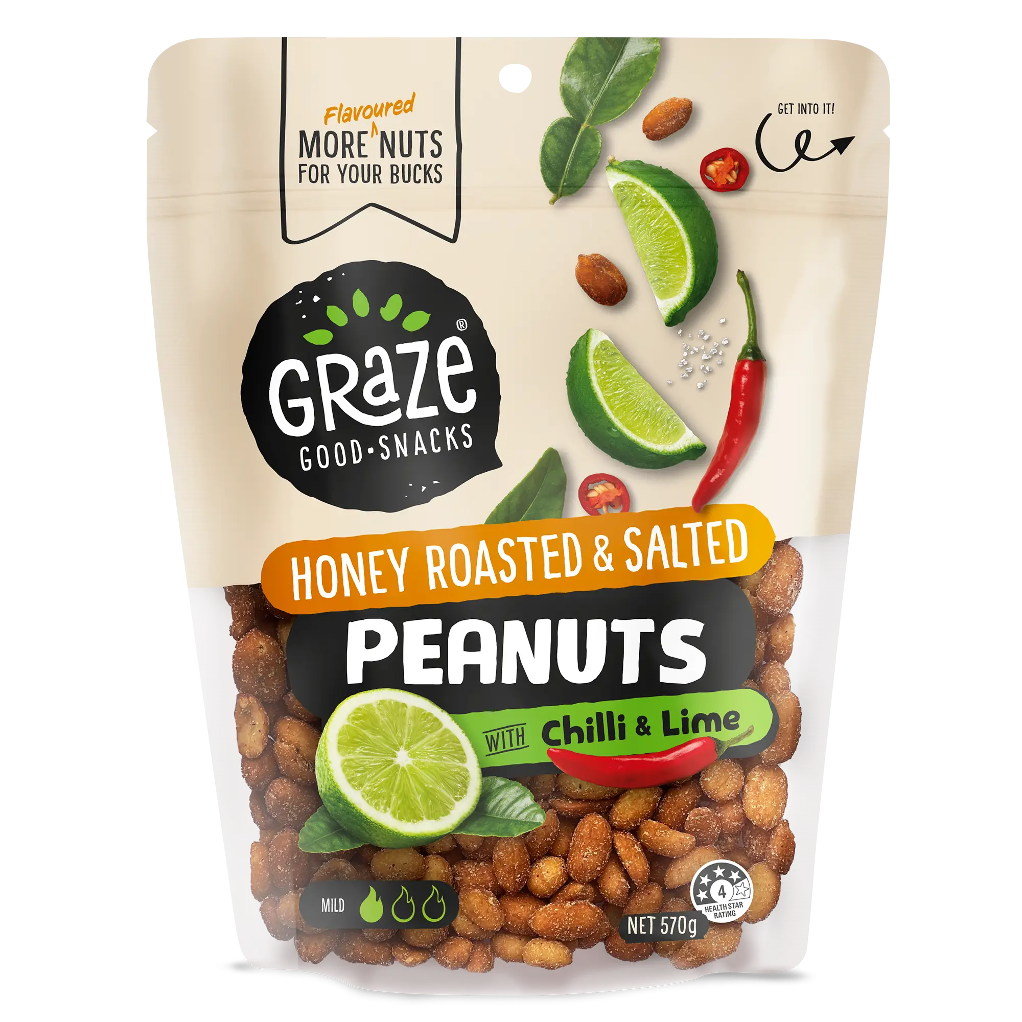 Honey chilli & lime peanuts 570g