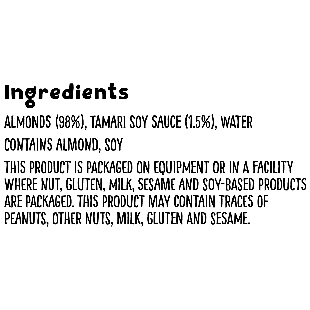 Tamari 420g Ingredients